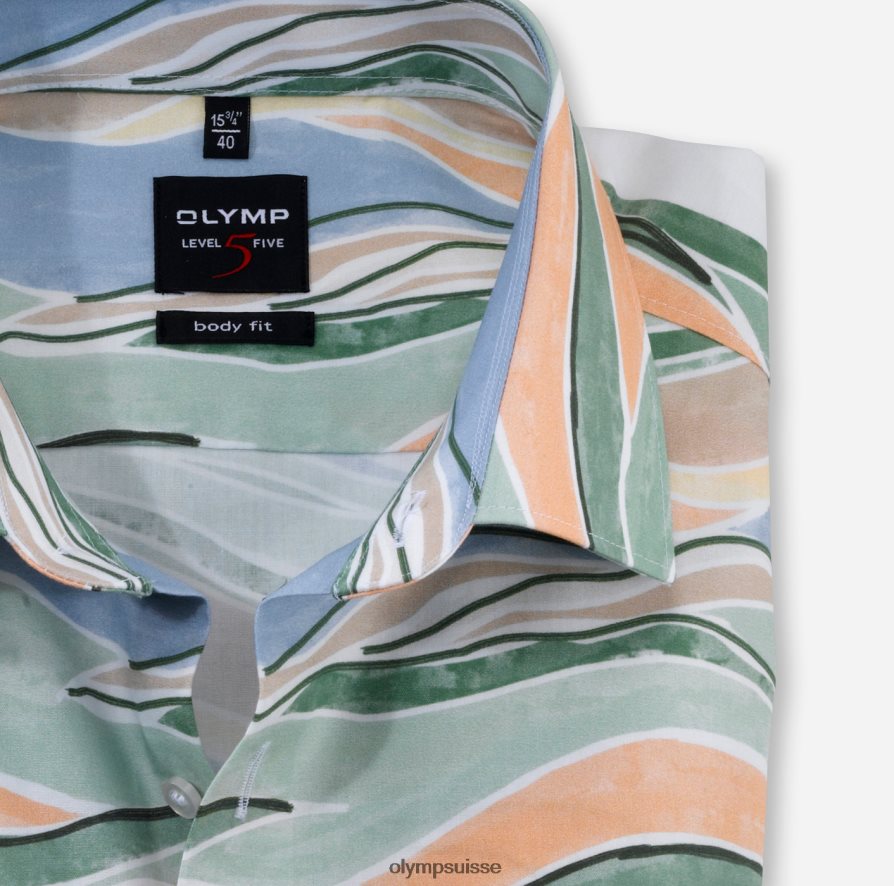 coupe corporelle niveau cinq, chemise d\'affaires, new york kent, vert OLYMP vêtements VVP4DB682