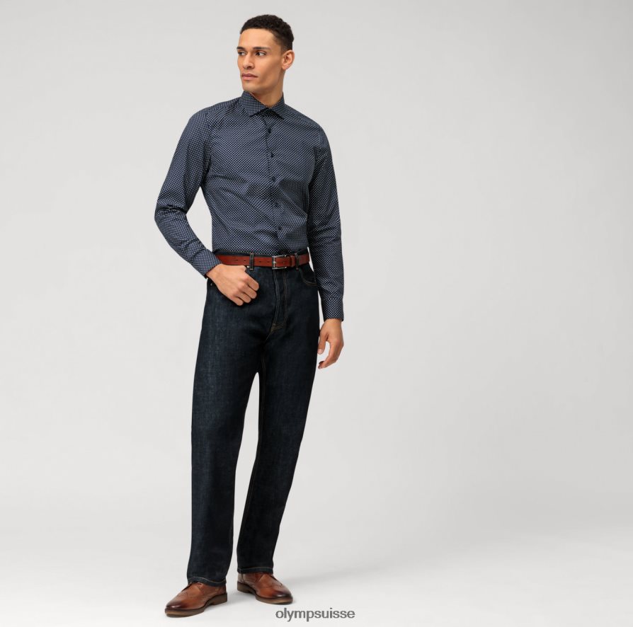 coupe corporelle niveau cinq, chemise d\'affaires, royal kent, marine OLYMP vêtements VVP4DB636