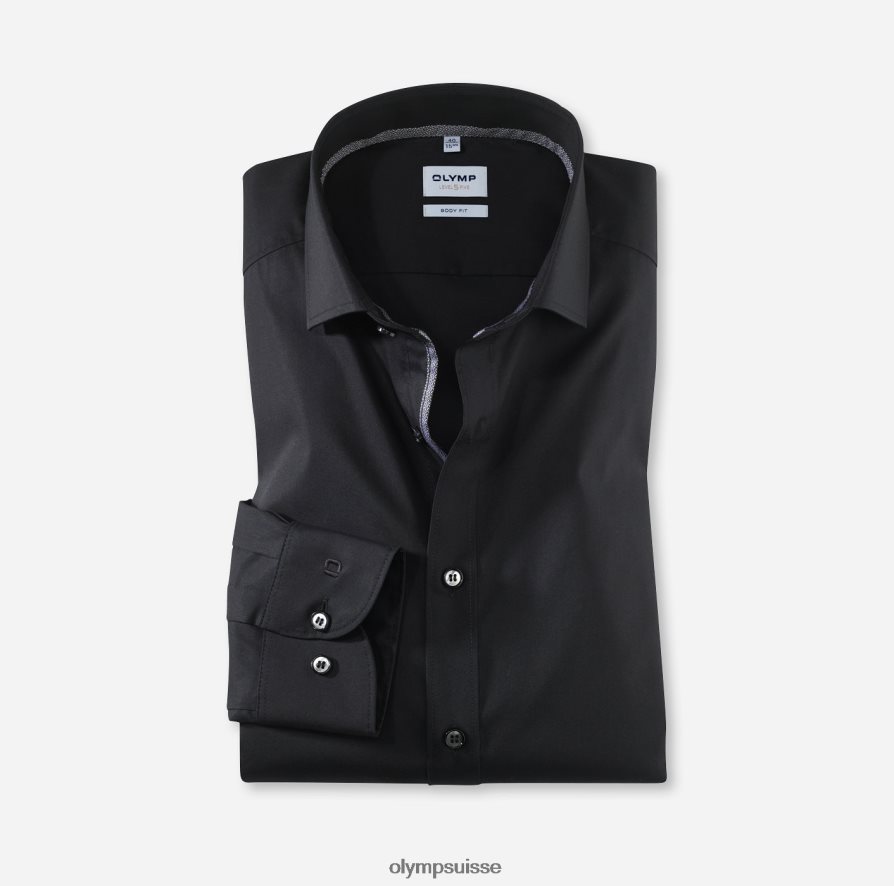 coupe corporelle niveau cinq, chemise d'affaires, royal kent, noir OLYMP vêtements VVP4DB422