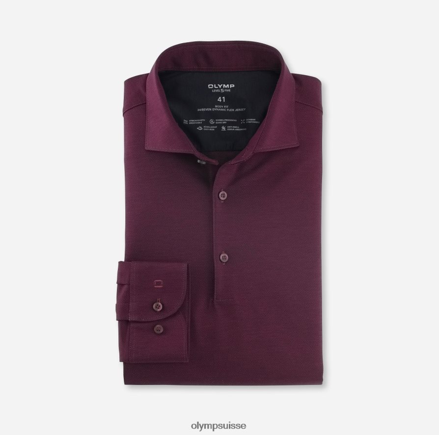 niveau cinq 24/7 body fit, chemise business, kent, grenat OLYMP vêtements VVP4DB803