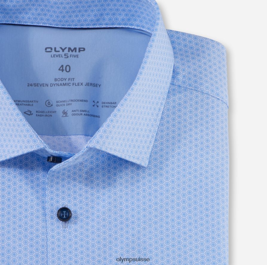 niveau cinq 24/7 body fit, chemise business, kent moderne, bleu OLYMP vêtements VVP4DB455