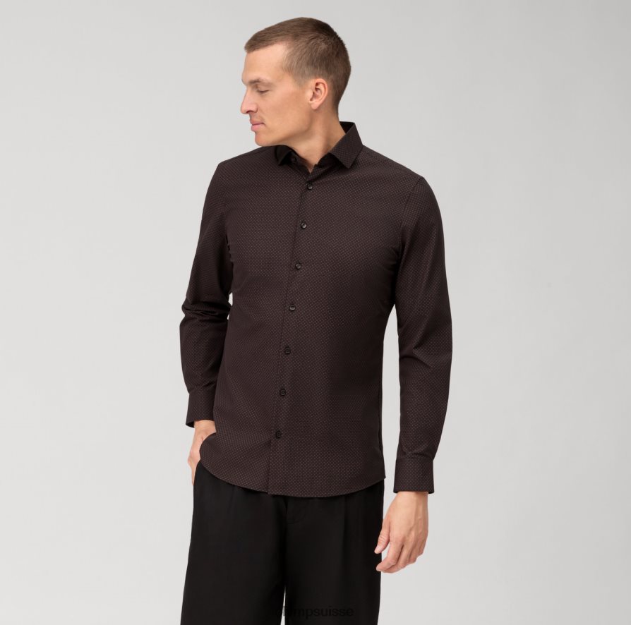 niveau cinq 24/7 body fit, chemise business, kent moderne, brun rougeâtre OLYMP vêtements VVP4DB540