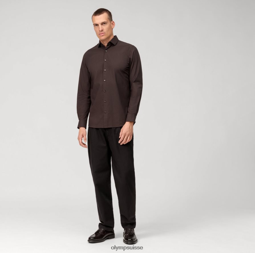 niveau cinq 24/7 body fit, chemise business, kent moderne, brun rougeâtre OLYMP vêtements VVP4DB540
