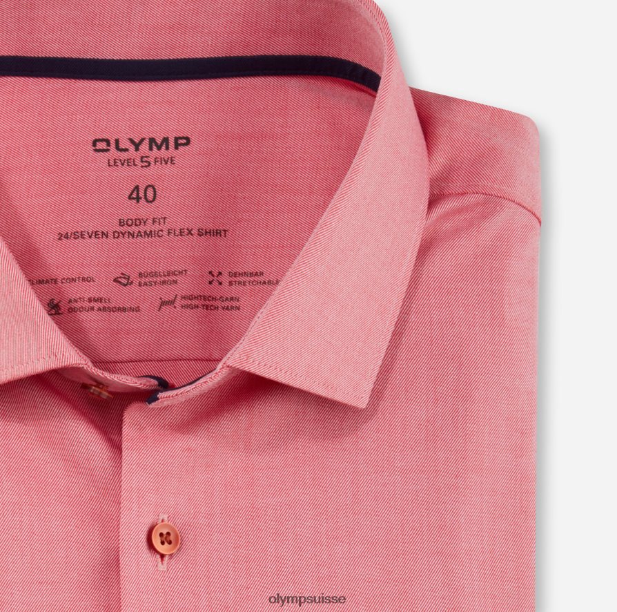 niveau cinq 24/7 body fit, chemise business, kent moderne, rouge OLYMP vêtements VVP4DB563
