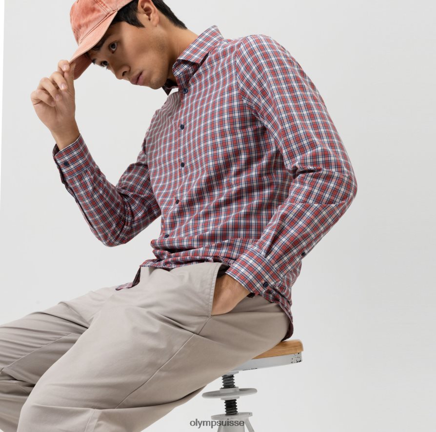 niveau cinq 24/7 body fit, chemise business, kent moderne, rouge OLYMP vêtements VVP4DB648