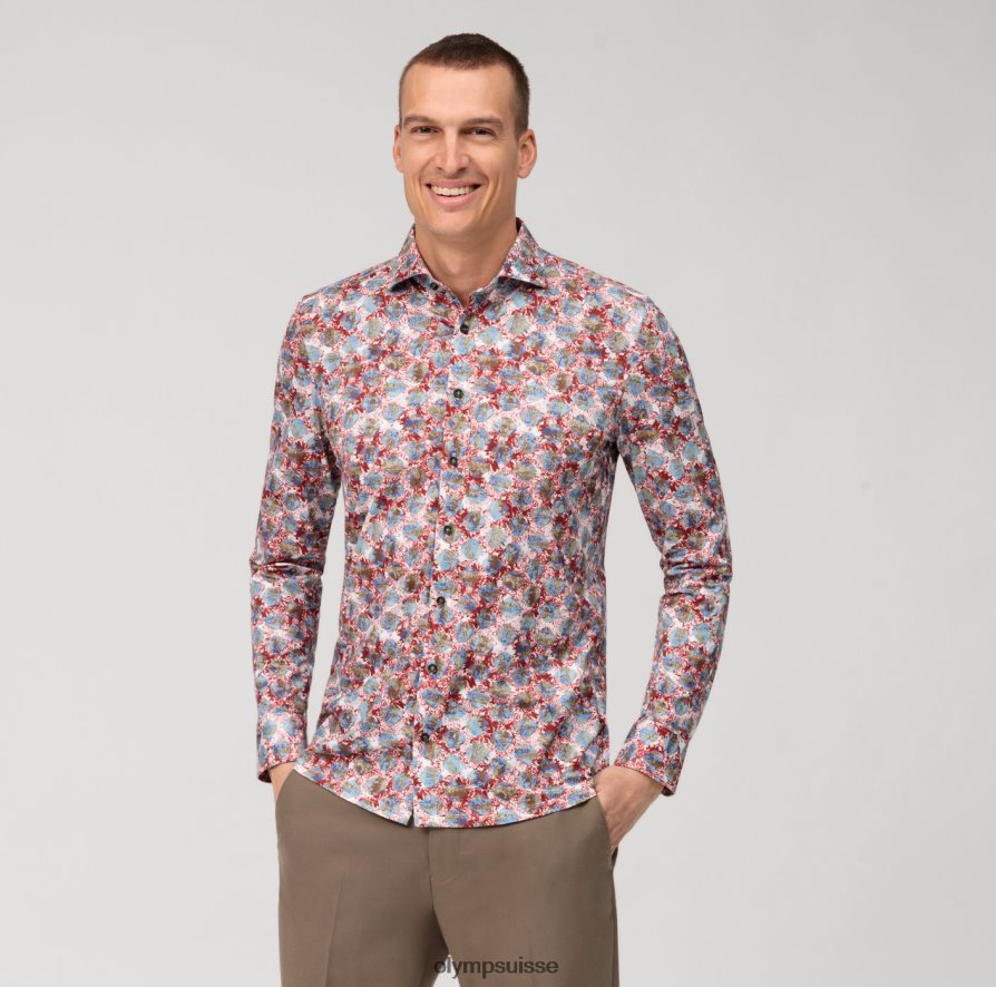 niveau cinq 24/7 body fit, chemise business, kent, rouge OLYMP vêtements VVP4DB521