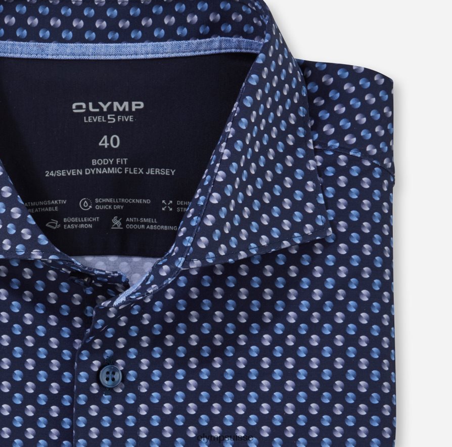 niveau cinq 24/7 body fit, chemise d\'affaires, kent, marine OLYMP vêtements VVP4DB502