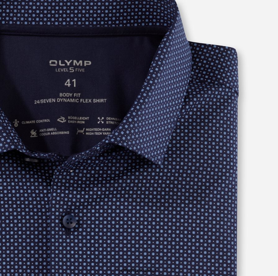 niveau cinq 24/7 body fit, chemise d\'affaires, kent moderne, marine OLYMP vêtements VVP4DB446