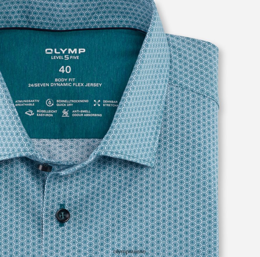 niveau cinq 24/7 body fit, chemise d\'affaires, kent moderne, émeraude OLYMP vêtements VVP4DB675