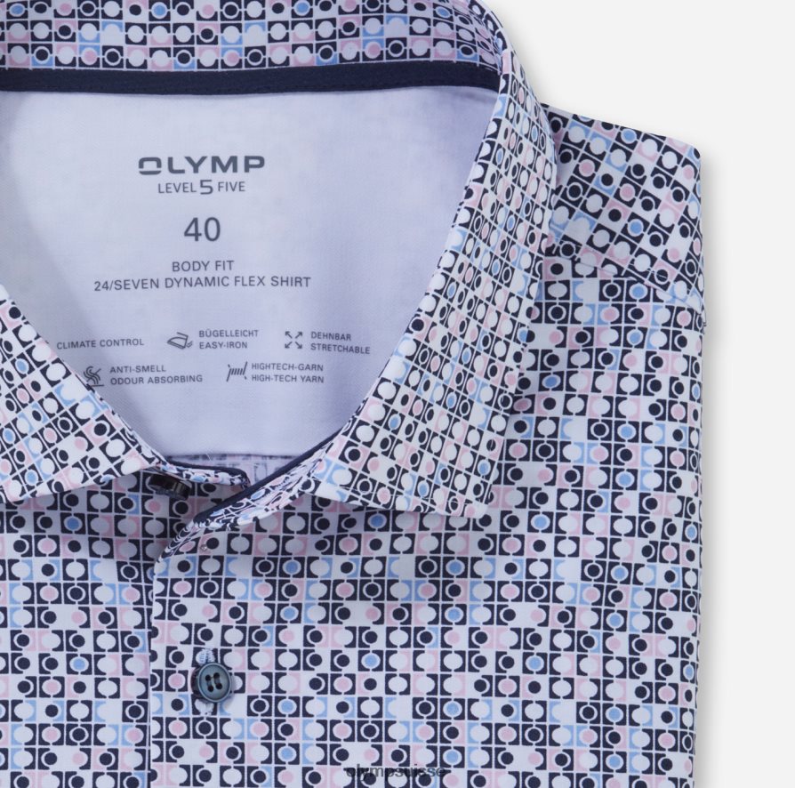 niveau cinq 24/7 body fit, chemise d\'affaires, kent moderne, rose OLYMP vêtements VVP4DB561