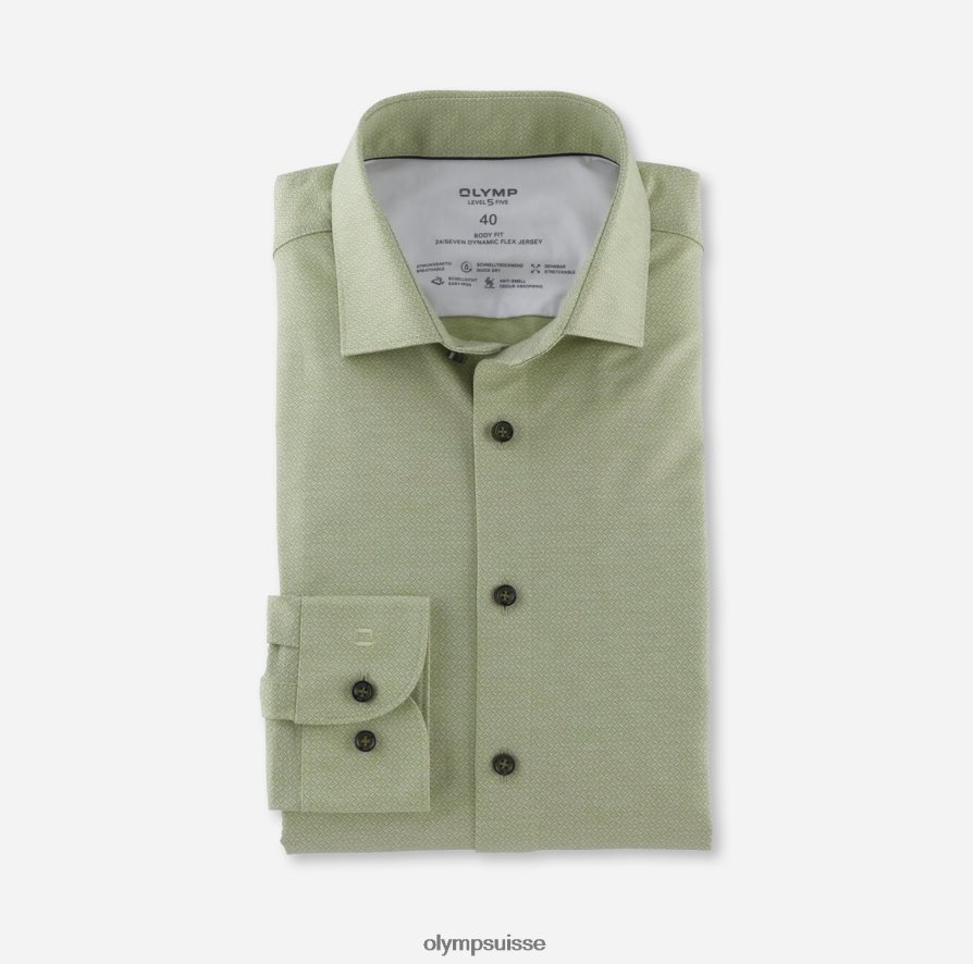 niveau cinq 24/7 body fit, chemise d'affaires, kent moderne, vert lime OLYMP vêtements VVP4DB618