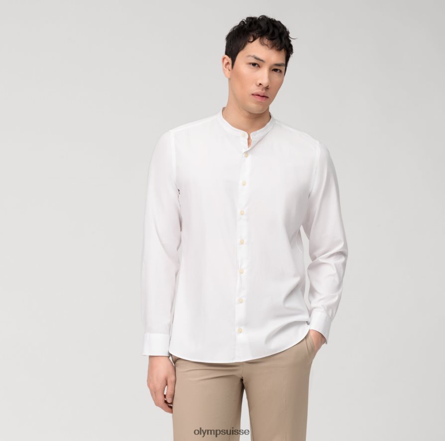 niveau cinq vêtement lavé body fit, chemise business, col montant, blanc OLYMP vêtements VVP4DB424