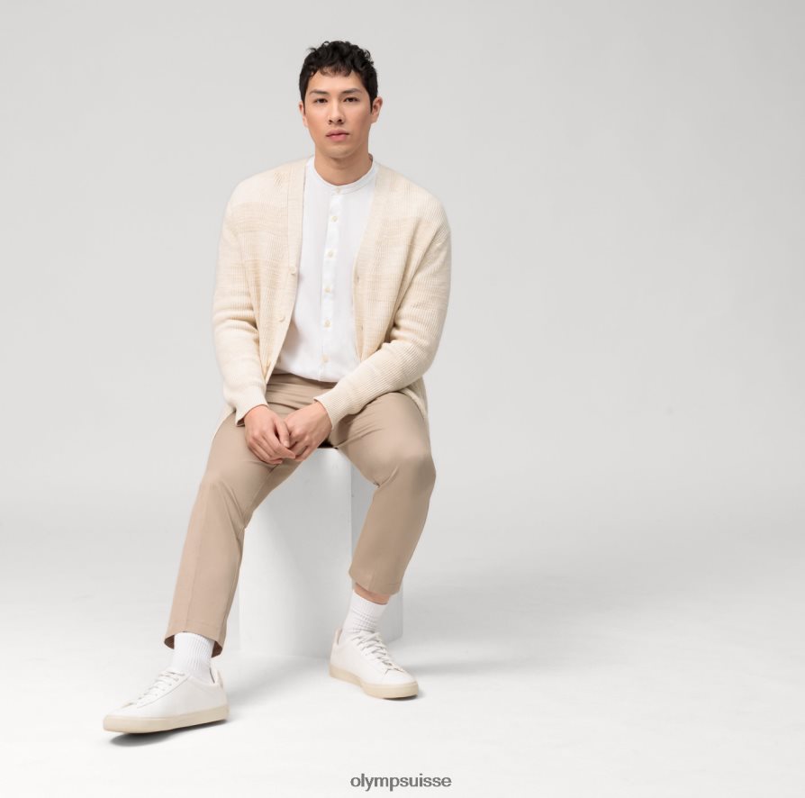 niveau cinq vêtement lavé body fit, chemise business, col montant, blanc OLYMP vêtements VVP4DB424