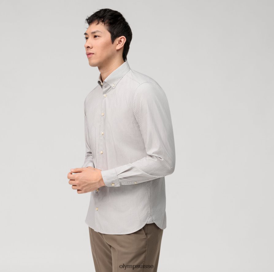 niveau cinq vêtement lavé body fit, chemise d'affaires, boutonnée, taupe OLYMP vêtements VVP4DB553