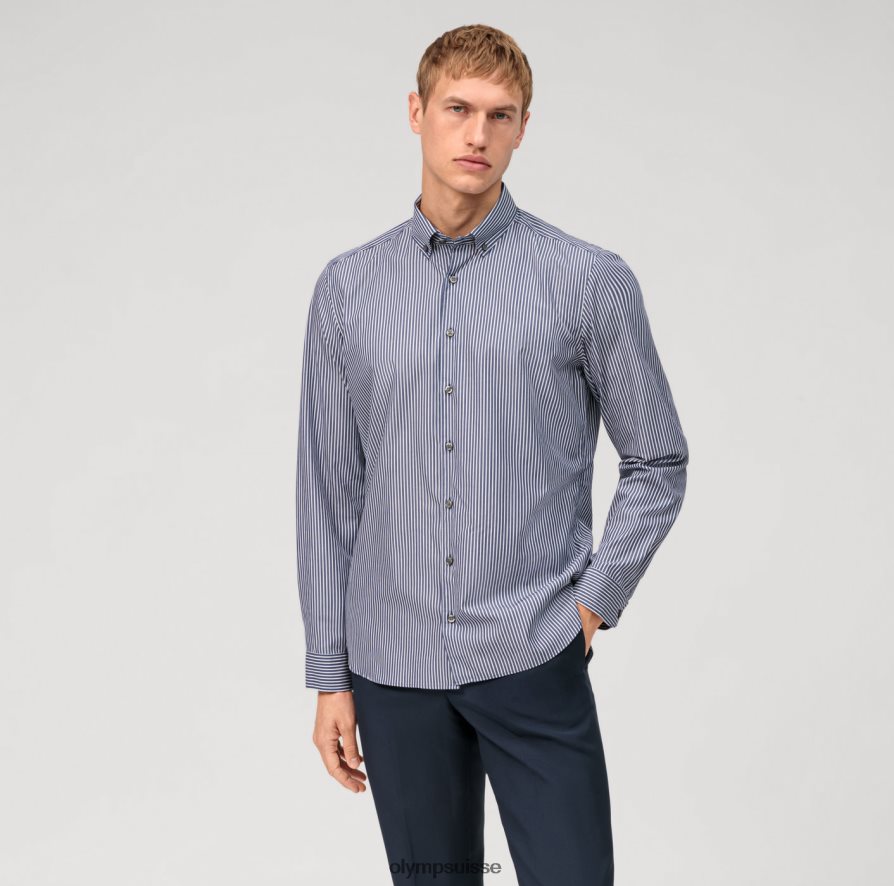 vêtement de niveau cinq, coupe corporelle lavée, chemise d\'affaires, boutonnée, marine OLYMP vêtements VVP4DB493