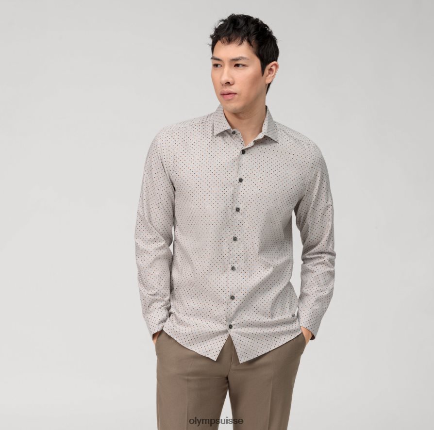 vêtement de niveau cinq, coupe corporelle lavée, chemise d\'affaires, kent, brun rougeâtre OLYMP vêtements VVP4DB564