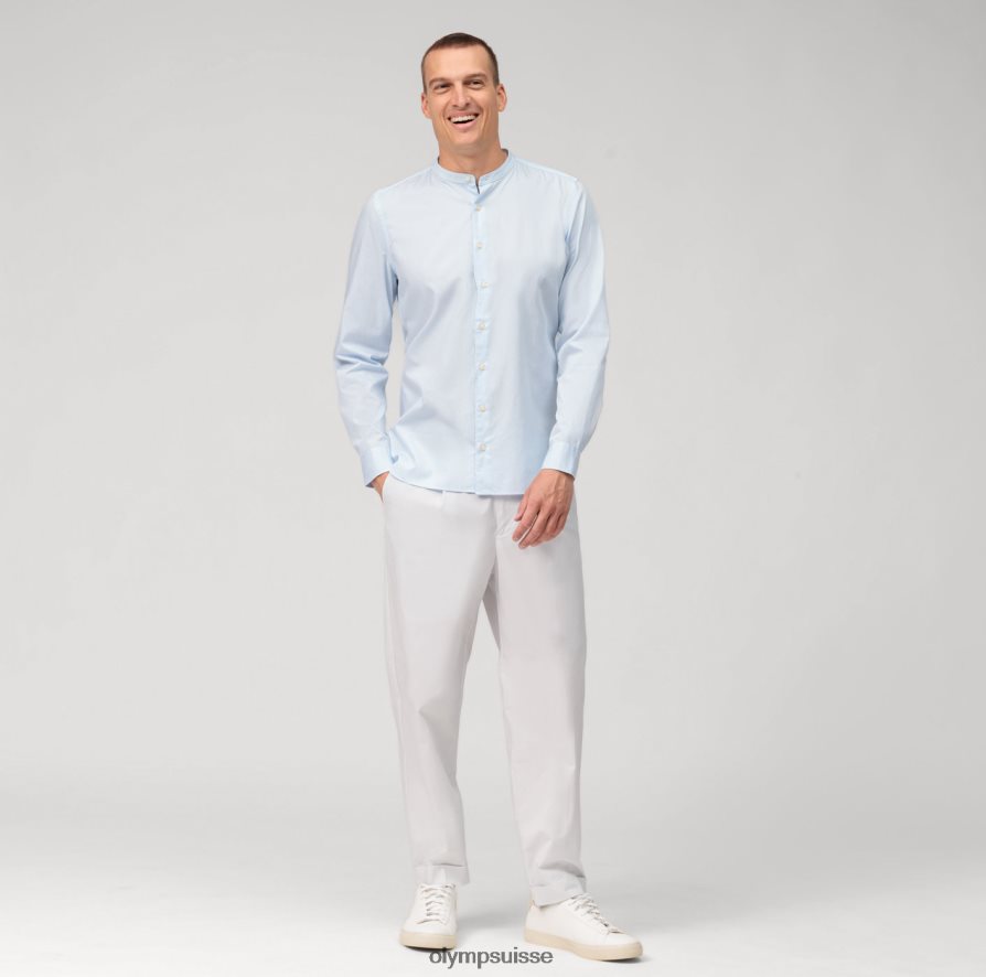 vêtement lavé niveau cinq, chemise business, col montant, bleu OLYMP vêtements VVP4DB496