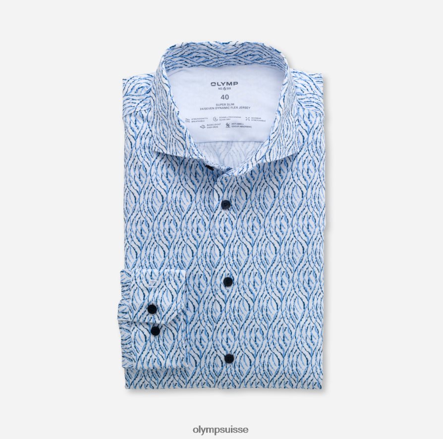 Non. six 24/7 super slim, chemise business, kent, bleu fumée OLYMP vêtements VVP4DB237