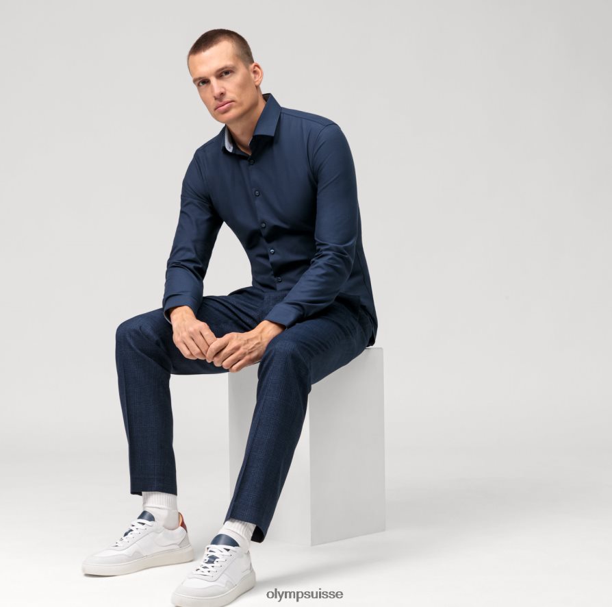 Non. six 24/7 super slim, chemise business, kent moderne, bleu nuit OLYMP vêtements VVP4DB69