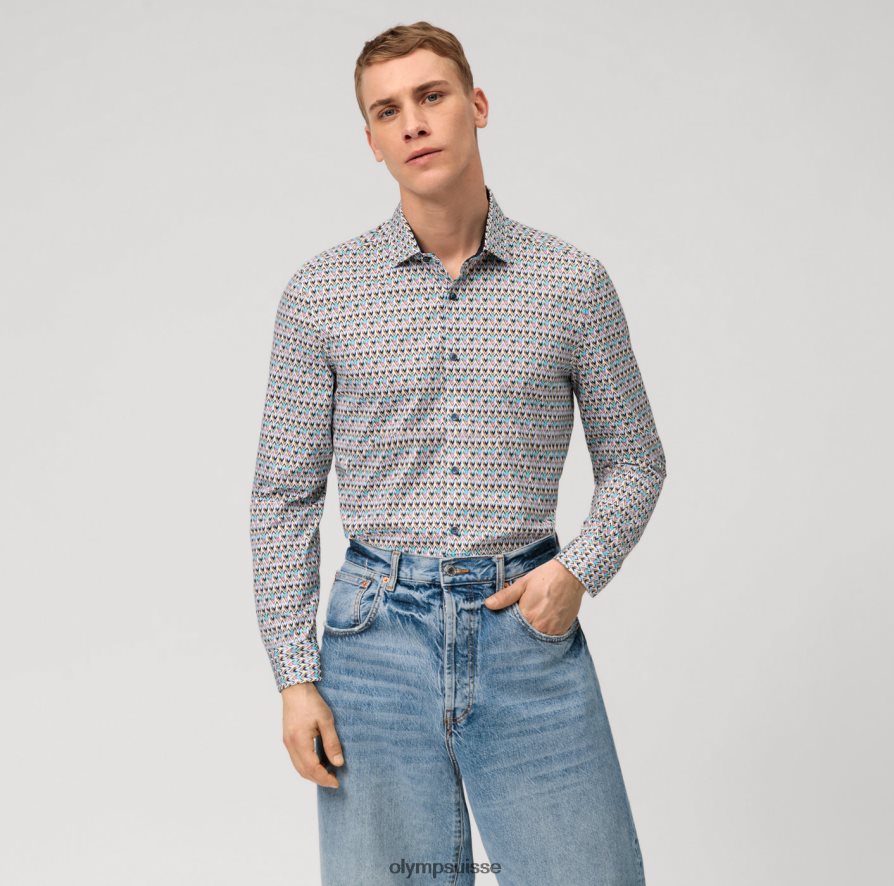 Non. six 24/7 super slim, chemise business, kent moderne, émeraude OLYMP vêtements VVP4DB20