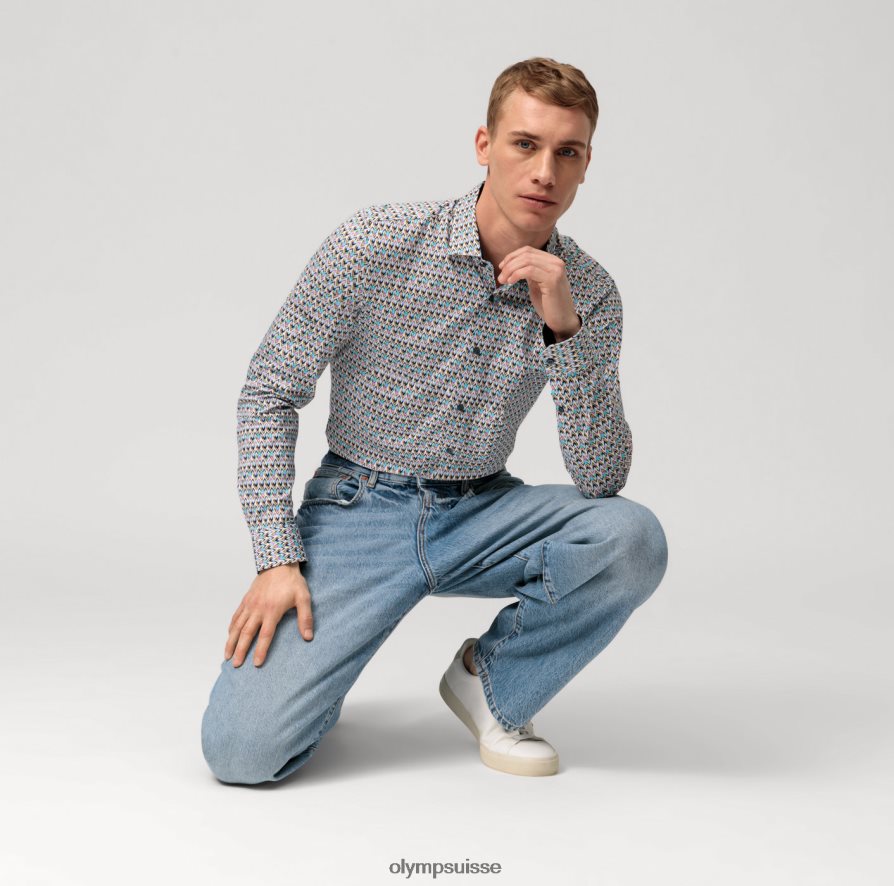 Non. six 24/7 super slim, chemise business, kent moderne, émeraude OLYMP vêtements VVP4DB20