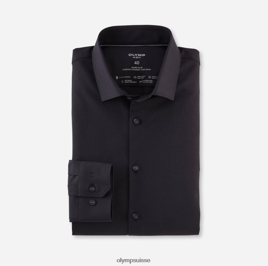 Non. six 24/7 super slim, chemise business, kent moderne, noir OLYMP vêtements VVP4DB61