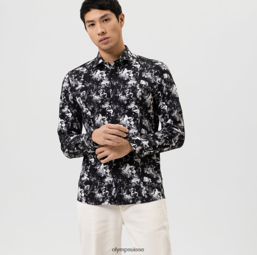 Non. six 24/7 super slim, chemise business, kent, noir OLYMP vêtements VVP4DB171