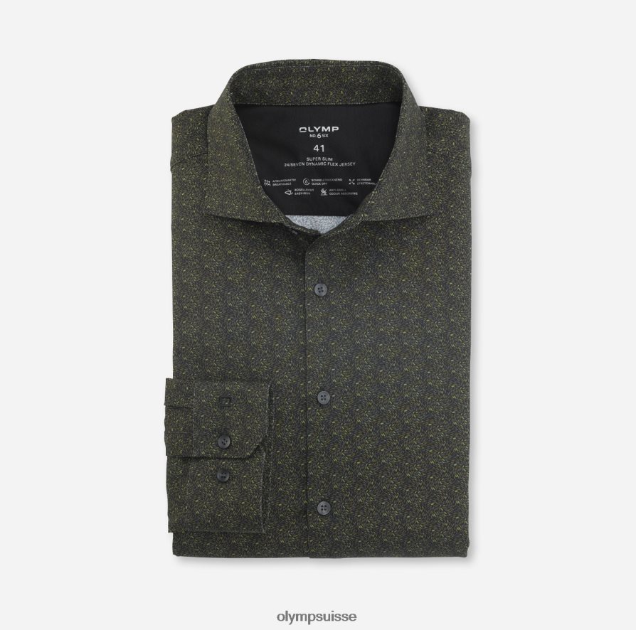 Non. six 24/7 super slim, chemise business, kent, olive OLYMP vêtements VVP4DB219