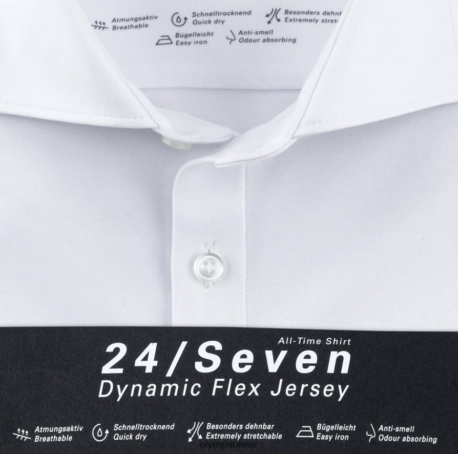Non. six 24/7 super slim, chemise business, manches longues extra longues, kent, blanc OLYMP vêtements VVP4DB335