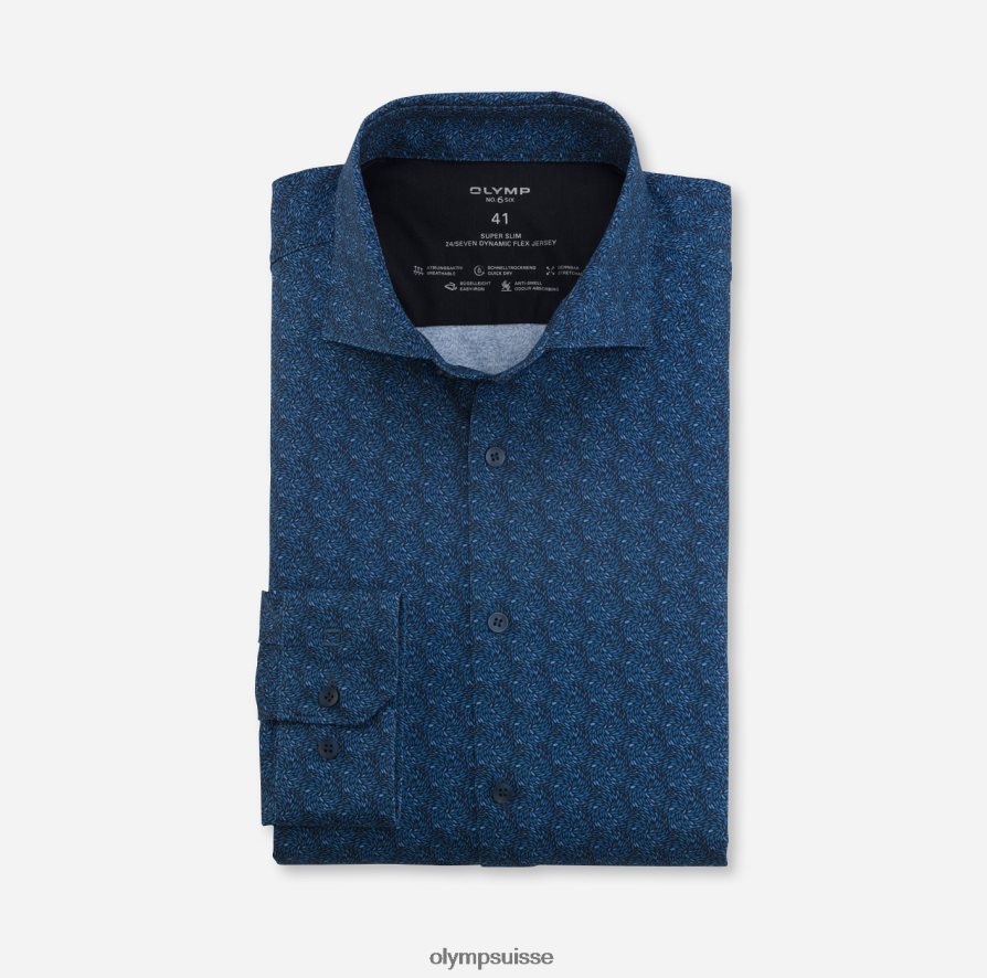 Non. six 24/7 super slim, chemise business, manches longues extra longues, kent, bleu fumée OLYMP vêtements VVP4DB333