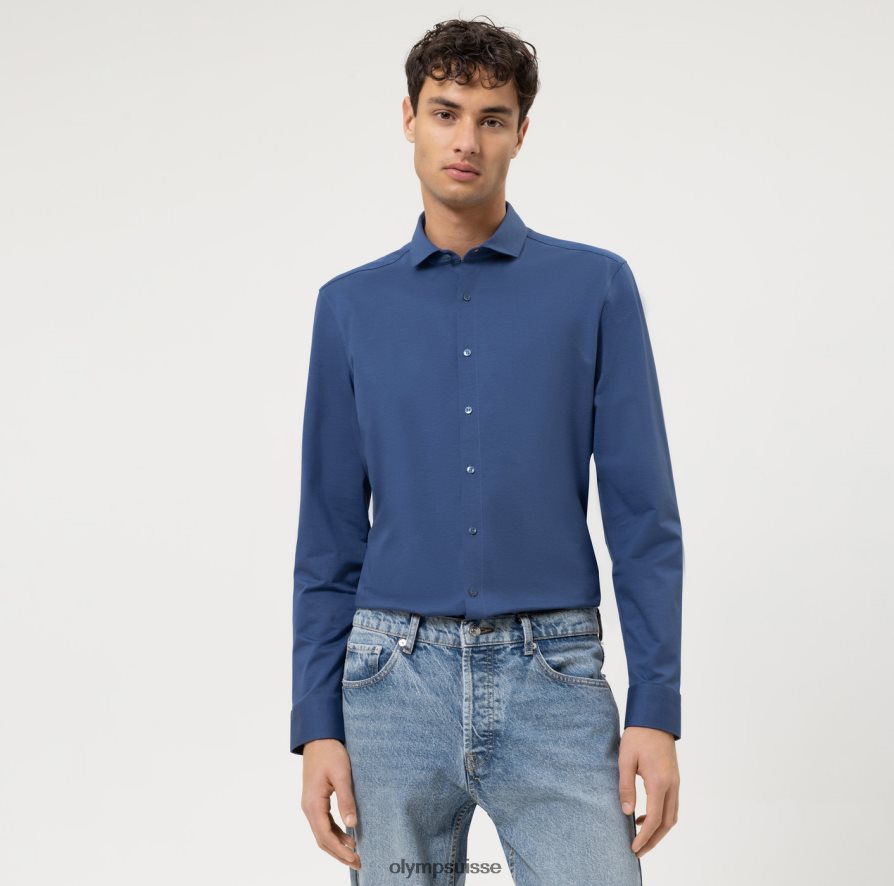 Non. six 24/7 super slim, chemise business, pan coupé, marine OLYMP vêtements VVP4DB25