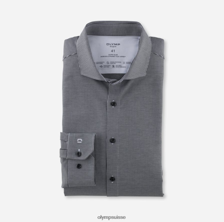 Non. six 24/7 super slim, chemise business, pan coupé, noir OLYMP vêtements VVP4DB118