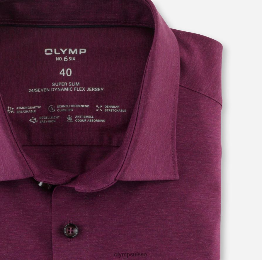 Non. six 24/7 super slim, chemise business, urban kent, grenat OLYMP vêtements VVP4DB249