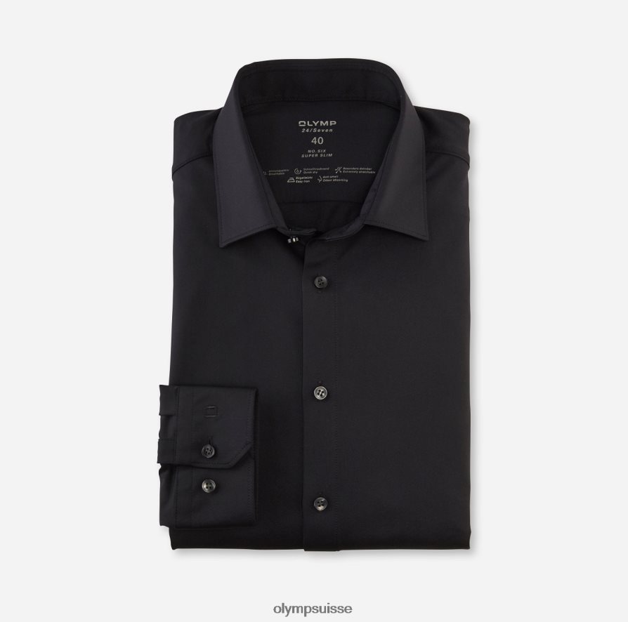 Non. six 24/7 super slim, chemise business, urban kent, noir OLYMP vêtements VVP4DB40