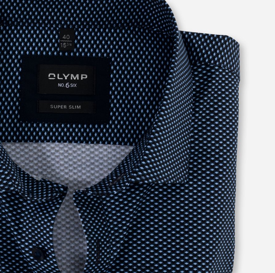 Non. six super slim, chemise business, kent moderne, marine OLYMP vêtements VVP4DB250