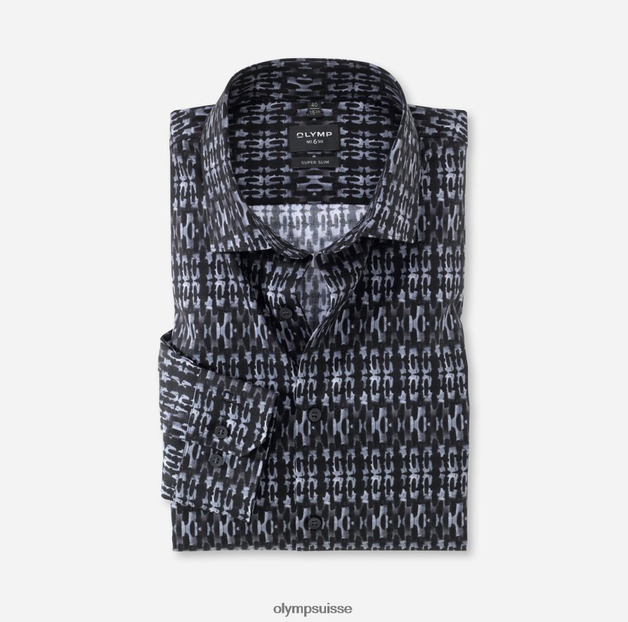 Non. six super slim, chemise business, kent moderne, noir OLYMP vêtements VVP4DB132