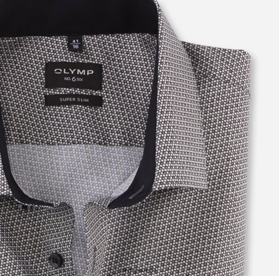 Non. six super slim, chemise business, kent moderne, olive OLYMP vêtements VVP4DB108