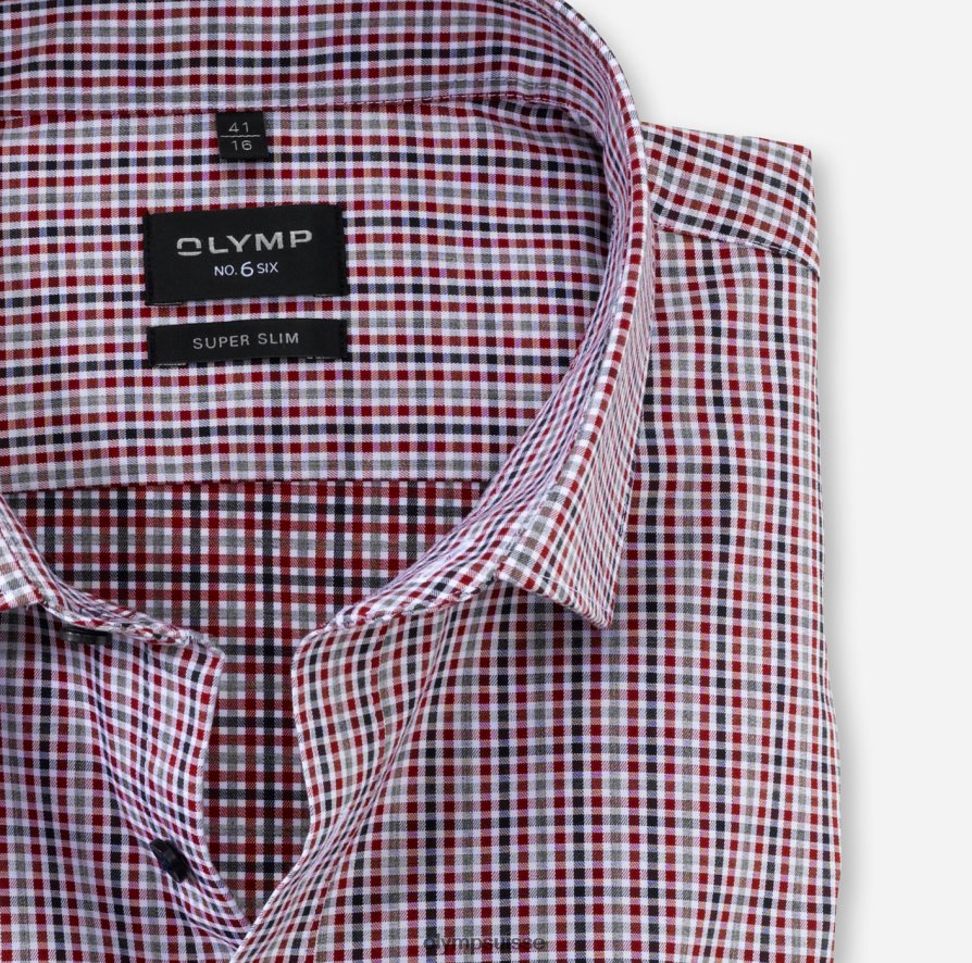 Non. six super slim, chemise business, kent moderne, rouge OLYMP vêtements VVP4DB244
