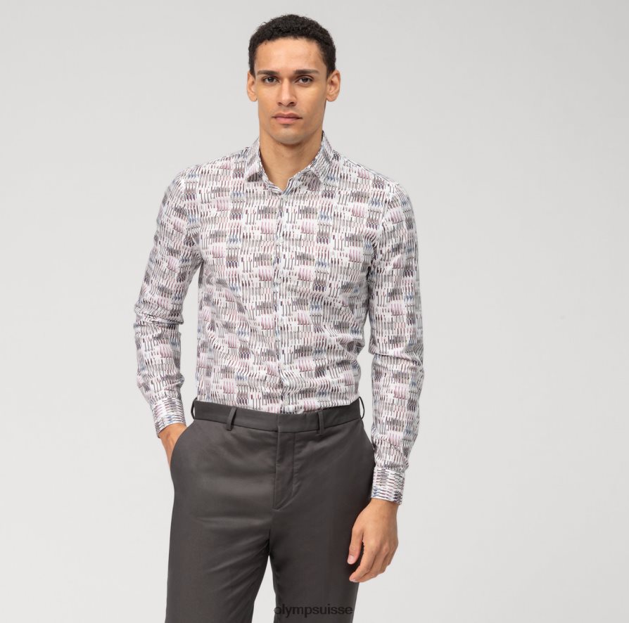 Non. six super slim, chemise business, kent moderne, rouge foncé OLYMP vêtements VVP4DB247