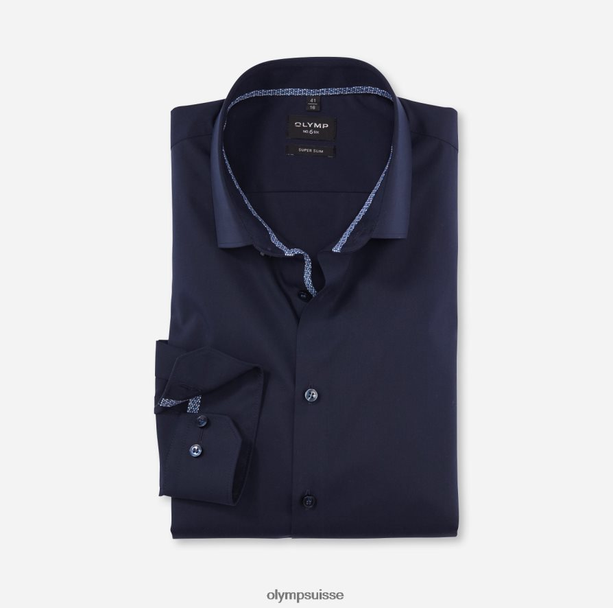 Non. six super slim, chemise business, manches longues extra longues, kent moderne, cobalt OLYMP vêtements VVP4DB301