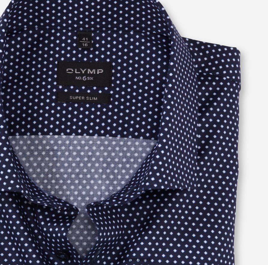 Non. six super slim, chemise business, manches longues extra longues, kent moderne, marine OLYMP vêtements VVP4DB303