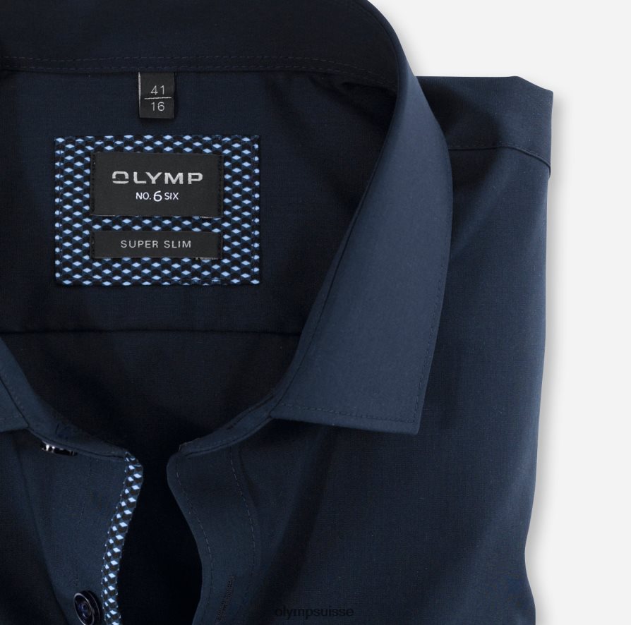 Non. six super slim, chemise business, manches longues extra longues, kent moderne, marine OLYMP vêtements VVP4DB325