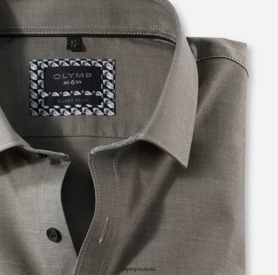 Non. six super slim, chemise business, manches longues extra longues, kent moderne, marron OLYMP vêtements VVP4DB326