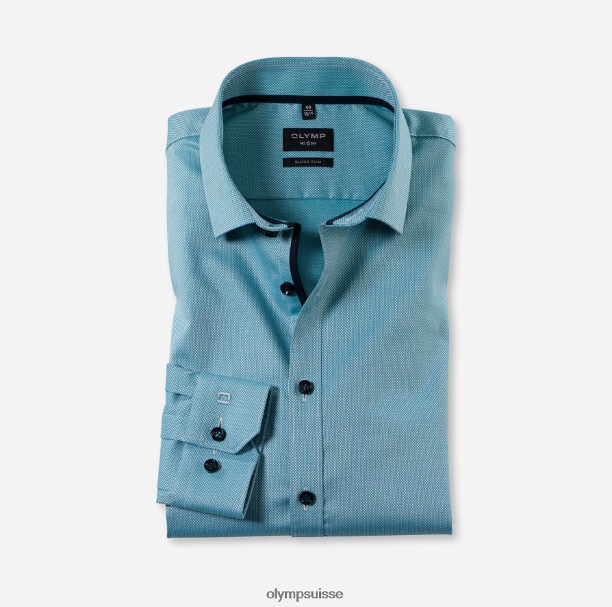 Non. six super slim, chemise business, manches longues extra longues, kent moderne, émeraude OLYMP vêtements VVP4DB324