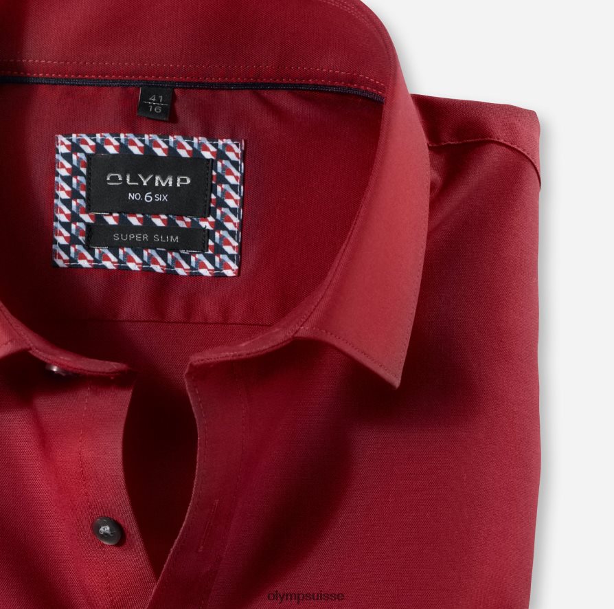 Non. six super slim, chemise business, manches longues extra longues, kent moderne, rouge OLYMP vêtements VVP4DB311