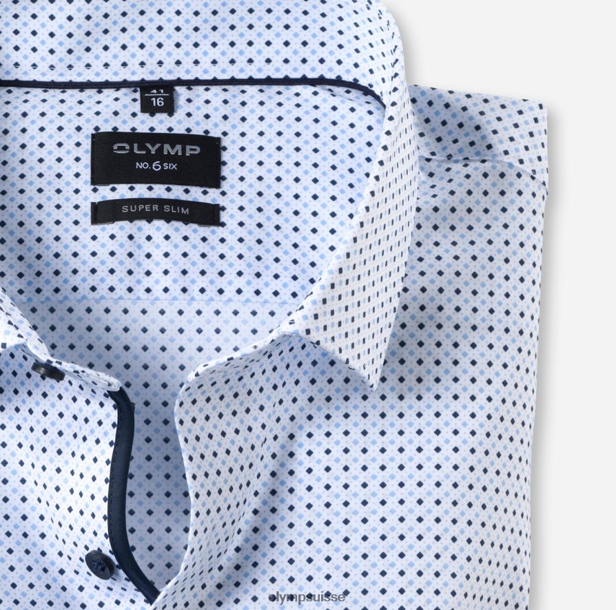 Non. six super slim, chemise business, modern kent, bleu OLYMP vêtements VVP4DB201