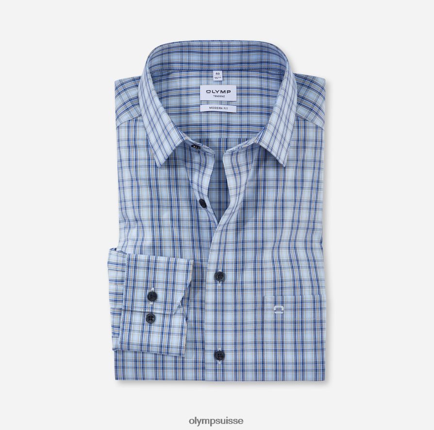 tendenz modern fit, chemise business, new kent, bleu OLYMP vêtements VVP4DB1727