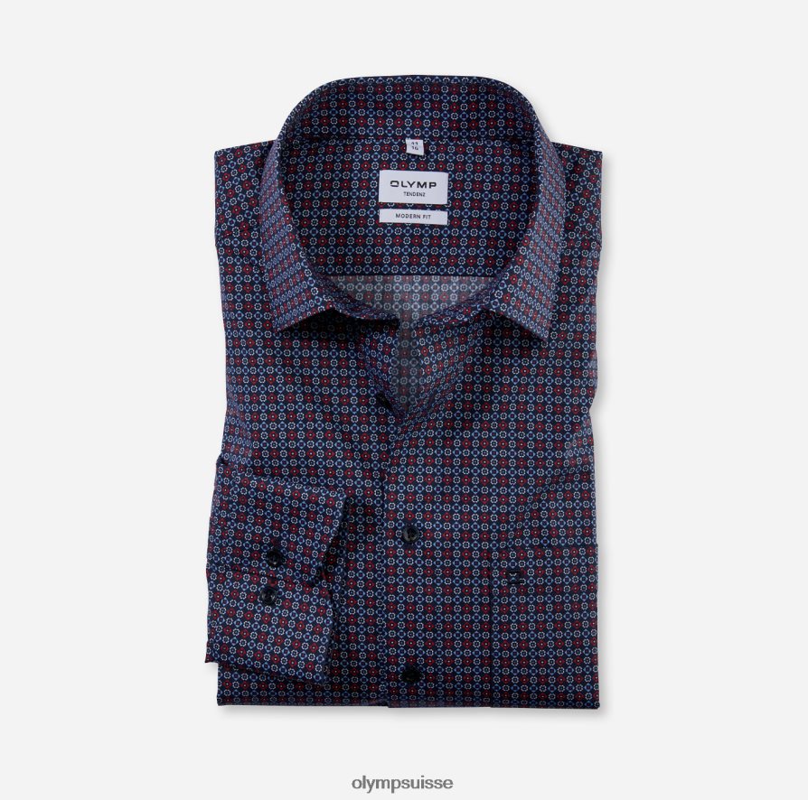 tendenz modern fit, chemise d'affaires, new kent, rouge OLYMP vêtements VVP4DB1725