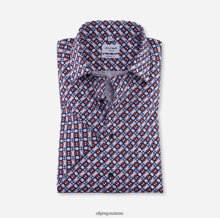 tendenz modern fit, chemise d'affaires, new kent, rouge OLYMP vêtements VVP4DB1740