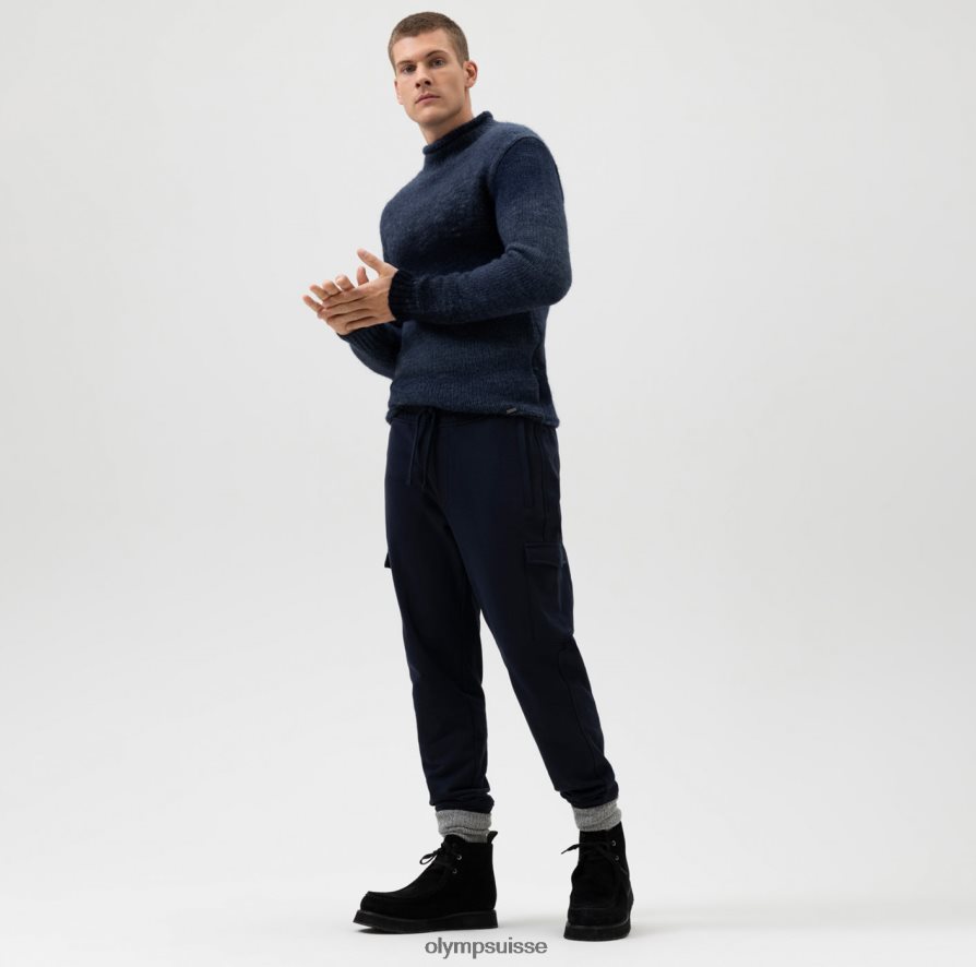 niveau cinq tricot body fit, pull col montant, marine OLYMP vêtements VVP4DB1849